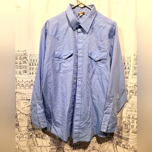 Vintage Men's Blue Saddlebrook Pearl Snap Shirt Size 2X EUC